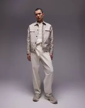 Бежевые брюки-чиносы Topman