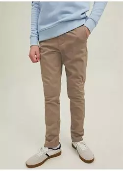 Бежевые брюки для мальчика JPSTMARCO JJBOWIE SA BEIGE NOOS JNR Jack & Jones, бежевый