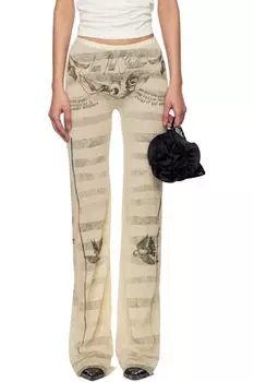 Бежевые брюки для отдыха «The Tattoo Marinire» Jean Paul Gaultier