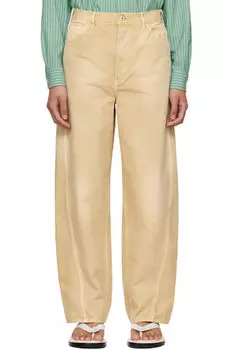 Бежевые брюки из органического хлопка с уткой AURALEE