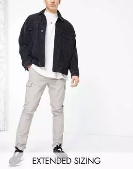 Бежевые брюки-карго скинни ASOS