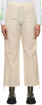 Бежевые брюки Light Tech с кулиской GANNI