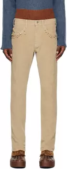 Бежевые брюки на молнии UNDERCOVER