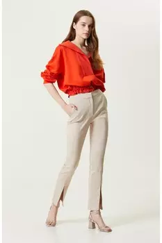 Бежевые брюки с разрезом Network, бежевый