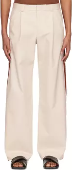 Бежевые брюки с вышивкой Ahluwalia