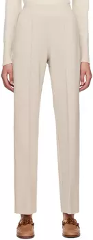 Бежевые брюки с защипами Max Mara Leisure