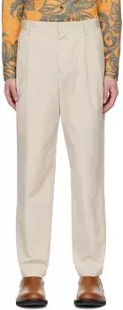 Бежевые брюки со складками Dries Van Noten