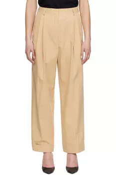 Бежевые брюки со складками Dries Van Noten