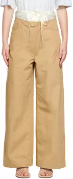 Бежевые брюки со вставками Acne Studios