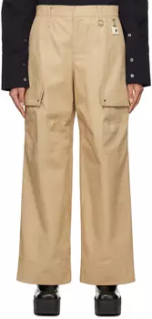Бежевые брюки со вставками Wooyoungmi