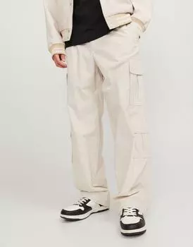 Бежевые брюки свободного кроя с двойным карманом Jack & Jones