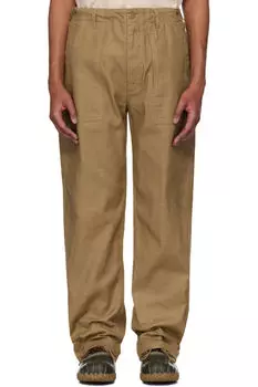 Бежевые брюки-утеплители Engineered Garments