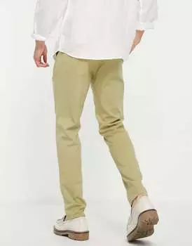 Бежевые брюки узкого кроя Pull&Bear