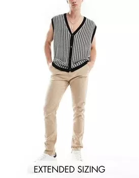 Бежевые чиносы скинни ASOS DESIGN