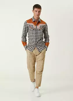 Бежевые джинсовые брюки skipper с потертостями Dsquared2