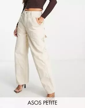 Бежевые джинсы карго ASOS DESIGN Petite