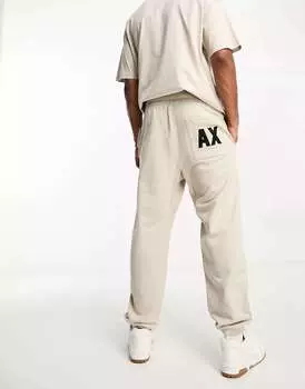 Бежевые джоггеры с логотипом Armani Exchange