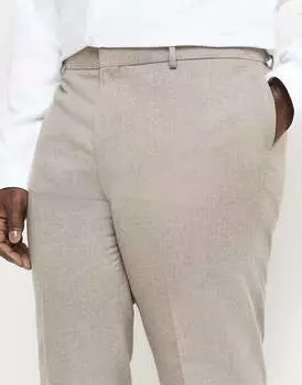 Бежевые фланелевые костюмные брюки River Island Big & Tall River Island