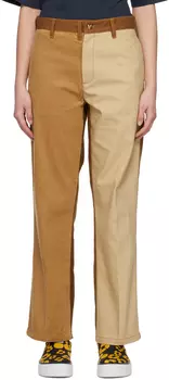Бежевые и коричневые брюки Carhartt WIP Edition Marni
