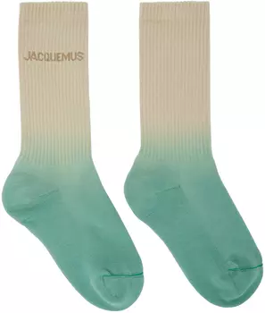Бежевые и синие носки Le Raphia 'Les Chaussettes Moisson' Jacquemus