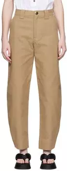 Бежевые классические брюки GANNI