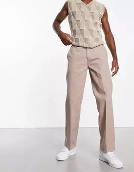 Бежевые классические рабочие брюки Santa Cruz