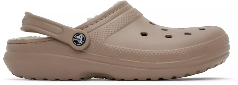 Бежевые классические сабо с подкладкой Crocs
