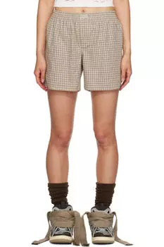 Бежевые клетчатые шорты ERL