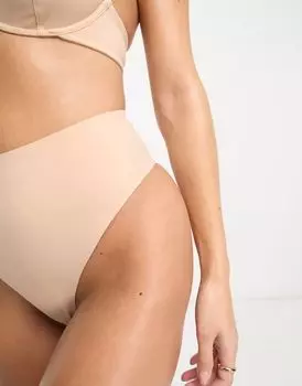 Бежевые корректирующие стринги с завышенной талией ASOS Marina