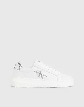 Бежевые кожаные кроссовки Calvin Klein