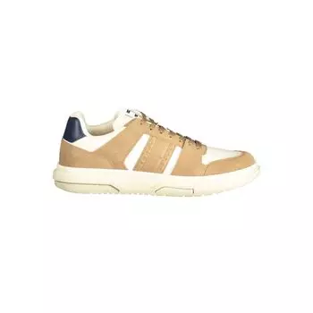 Бежевые кожаные мужские кроссовки Tommy Hilfiger