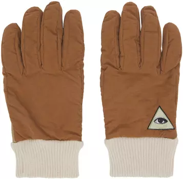 Бежевые кожаные перчатки Undercover