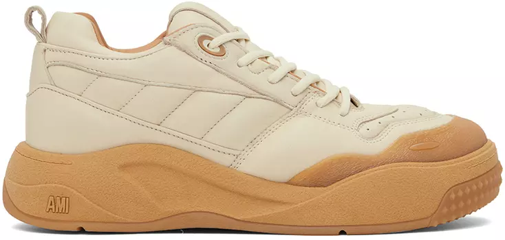 Бежевые кроссовки Ami Sn1509 AMI Alexandre Mattiussi