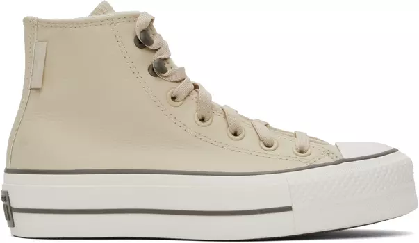 Бежевые кроссовки Chuck Taylor All Star Lift Platform Weathered Leather Converse