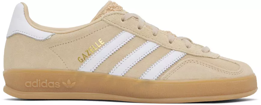 Бежевые кроссовки Gazelle для дома Adidas Originals, Magic beige/Cloud white/Gum