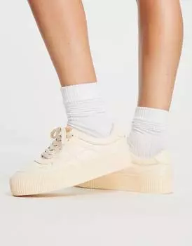 Бежевые кроссовки на платформе со шнуровкой ASOS DESIGN Duet