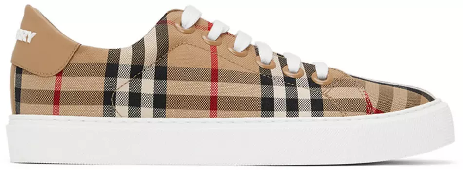 Бежевые кроссовки New Albridge в клетку Burberry