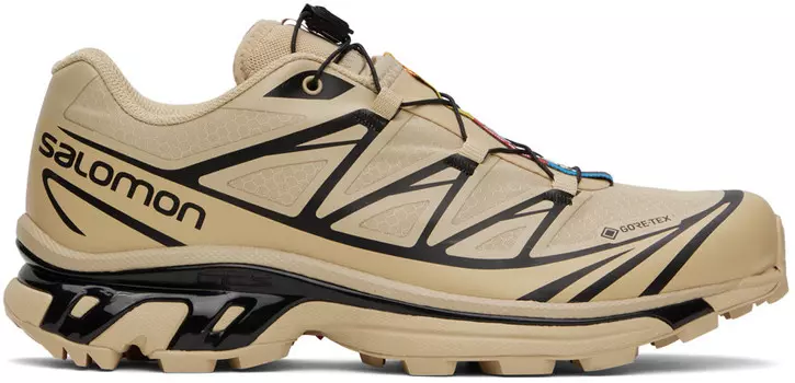 Бежевые кроссовки XT-6 GORE-TEX Salomon, Safari/Safari/Black