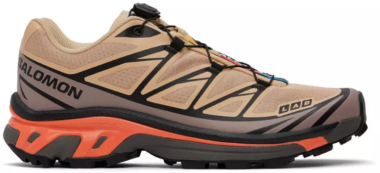 Бежевые кроссовки XT-6 Salomon, Hazelnut/Quail/Living coral