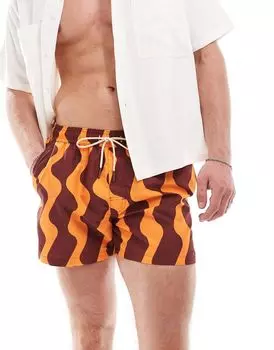 Бежевые купальники Bershka с волнистыми полосками