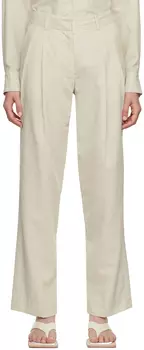 Бежевые льняные брюки LOW CLASSIC