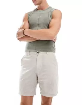 Бежевые льняные шорты чинос Jack & Jones