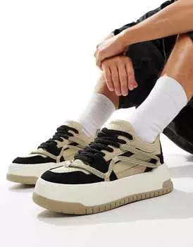 Бежевые массивные кроссовки с веревочной отделкой ASOS DESIGN