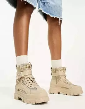 Бежевые массивные веганские ботинки Buffalo