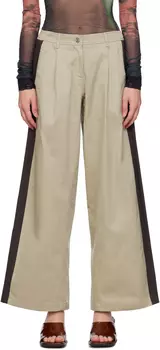 Бежевые мешковатые брюки OPEN YY