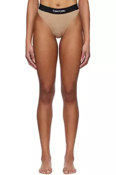Бежевые модальные стринги Signature TOM FORD
