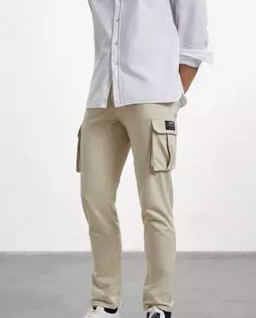 Бежевые мужские брюки карго стандартного кроя Ecoalf, бежевый