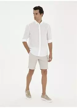 Бежевые мужские шорты-бермуды стандартной посадки с нормальной талией PAUL-B Cacharel, бежевый