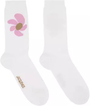 Бежевые носки Le Papier 'Les Chaussettes Fleurs' Jacquemus