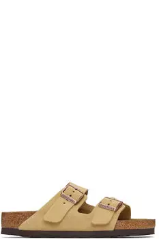 Бежевые обычные сандалии Arizona Birkenstock